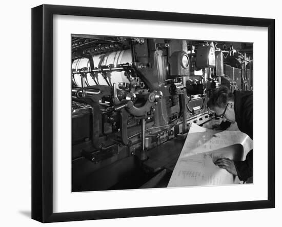 Checking Printed Pages from a Two Colour Press, Mexborough, South Yorkshire, 1959-Michael Walters-Framed Photographic Print