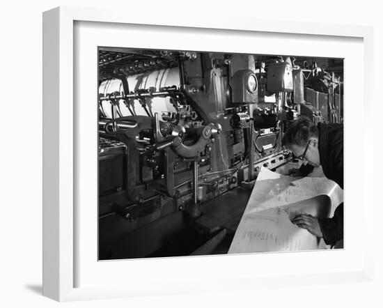 Checking Printed Pages from a Two Colour Press, Mexborough, South Yorkshire, 1959-Michael Walters-Framed Photographic Print