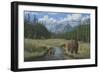 Checking Things Out - Grizzlies-Robert Wavra-Framed Giclee Print