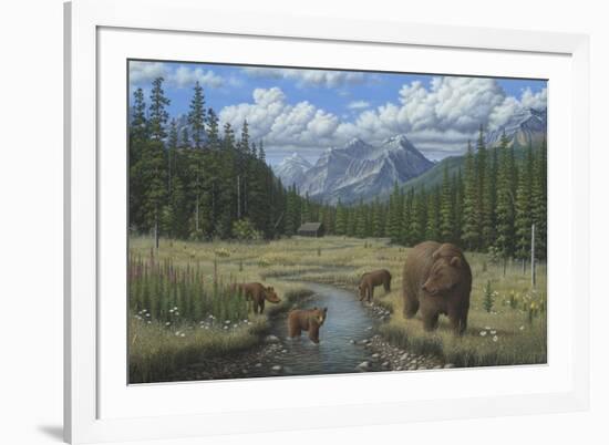 Checking Things Out - Grizzlies-Robert Wavra-Framed Giclee Print