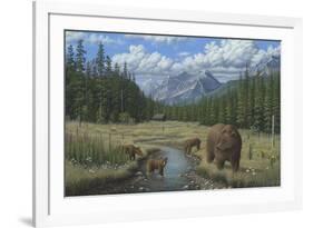 Checking Things Out - Grizzlies-Robert Wavra-Framed Giclee Print