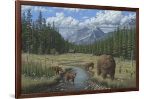 Checking Things Out - Grizzlies-Robert Wavra-Framed Giclee Print