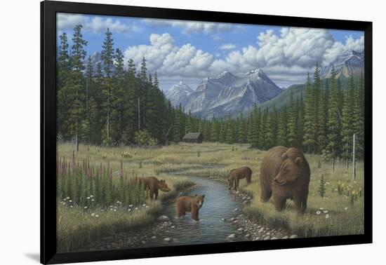 Checking Things Out - Grizzlies-Robert Wavra-Framed Giclee Print