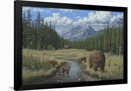 Checking Things Out - Grizzlies-Robert Wavra-Framed Premium Giclee Print