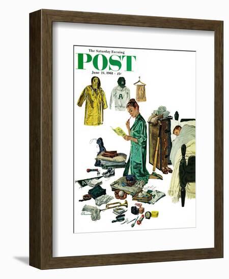 "Checklist for Summer Camp," Saturday Evening Post Cover, June 24, 1961-Ben Kimberly Prins-Framed Giclee Print