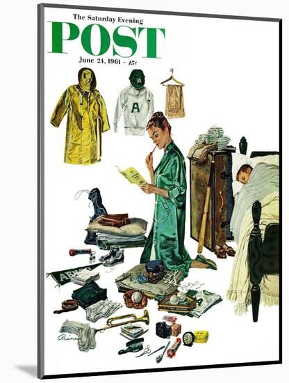 "Checklist for Summer Camp," Saturday Evening Post Cover, June 24, 1961-Ben Kimberly Prins-Mounted Giclee Print