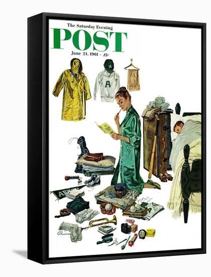 "Checklist for Summer Camp," Saturday Evening Post Cover, June 24, 1961-Ben Kimberly Prins-Framed Stretched Canvas