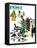 "Checklist for Summer Camp," Saturday Evening Post Cover, June 24, 1961-Ben Kimberly Prins-Framed Stretched Canvas