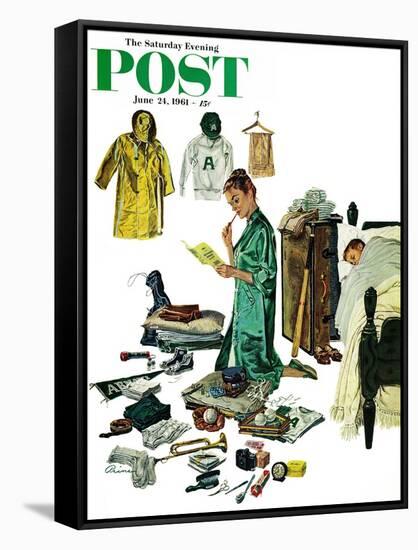 "Checklist for Summer Camp," Saturday Evening Post Cover, June 24, 1961-Ben Kimberly Prins-Framed Stretched Canvas