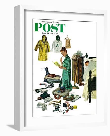 "Checklist for Summer Camp," Saturday Evening Post Cover, June 24, 1961-Ben Kimberly Prins-Framed Giclee Print