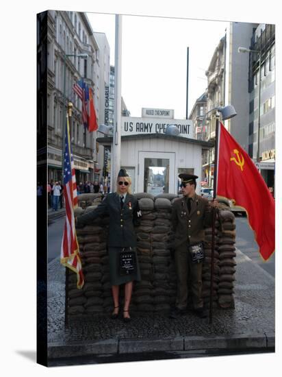 Checkpoint Charlie Reconstruction, Berlin, Germany-null-Stretched Canvas