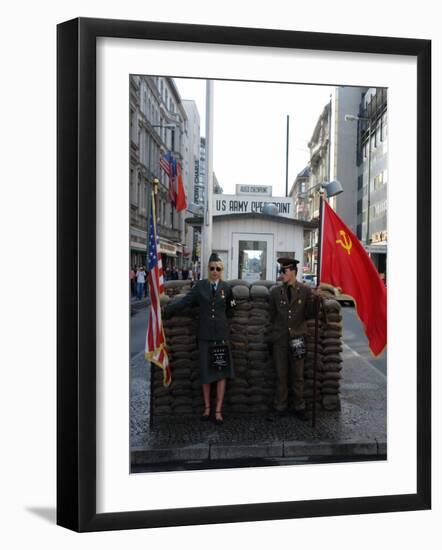 Checkpoint Charlie Reconstruction, Berlin, Germany-null-Framed Photographic Print