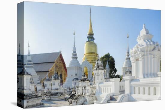Chedis (Stupas) at the Temple of Wat Suan Dok, Chiang Mai, Thailand, Southeast Asia, Asia-Alex Robinson-Stretched Canvas