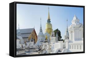 Chedis (Stupas) at the Temple of Wat Suan Dok, Chiang Mai, Thailand, Southeast Asia, Asia-Alex Robinson-Framed Stretched Canvas