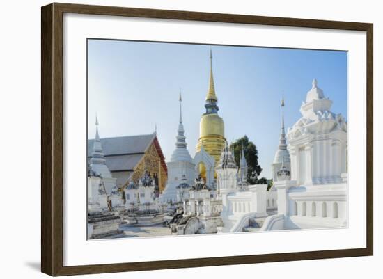 Chedis (Stupas) at the Temple of Wat Suan Dok, Chiang Mai, Thailand, Southeast Asia, Asia-Alex Robinson-Framed Photographic Print