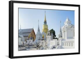 Chedis (Stupas) at the Temple of Wat Suan Dok, Chiang Mai, Thailand, Southeast Asia, Asia-Alex Robinson-Framed Photographic Print