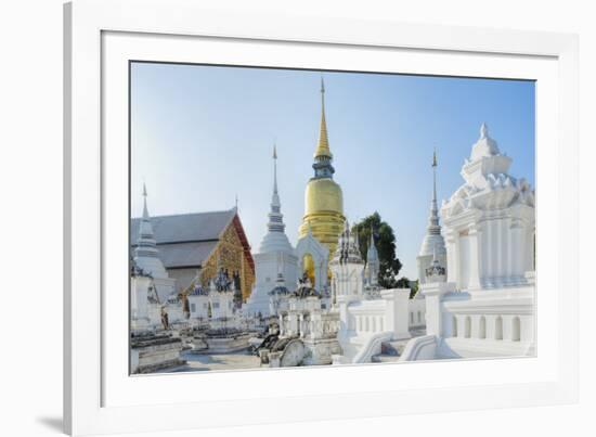 Chedis (Stupas) at the Temple of Wat Suan Dok, Chiang Mai, Thailand, Southeast Asia, Asia-Alex Robinson-Framed Photographic Print