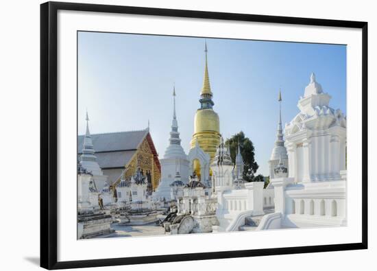 Chedis (Stupas) at the Temple of Wat Suan Dok, Chiang Mai, Thailand, Southeast Asia, Asia-Alex Robinson-Framed Photographic Print