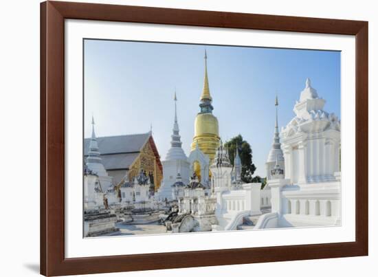 Chedis (Stupas) at the Temple of Wat Suan Dok, Chiang Mai, Thailand, Southeast Asia, Asia-Alex Robinson-Framed Photographic Print