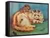 Cheeky Mouse!-Louis Wain-Framed Stretched Canvas