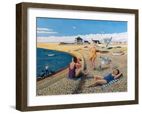 Cheeky Sea Gulls, 2005-Liz Wright-Framed Giclee Print