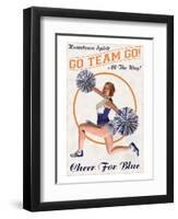 Cheer For Blue: Go Team Go!-null-Framed Art Print