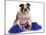 Cheerful Dog - English Bulldog Dressed Up Like A Cheerleader With Pompoms-Willee Cole-Mounted Photographic Print