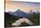 Cheerful hiker admiring Wetterhorn, Schreckhorn and Finsteraarhorn from Bachalpsee at dawn-Roberto Moiola-Stretched Canvas