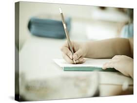 Cheerful Kids at School Room Having Education Activity-zurijeta-Stretched Canvas