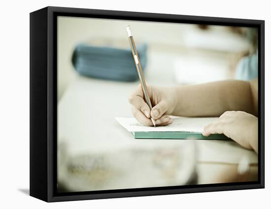 Cheerful Kids at School Room Having Education Activity-zurijeta-Framed Stretched Canvas