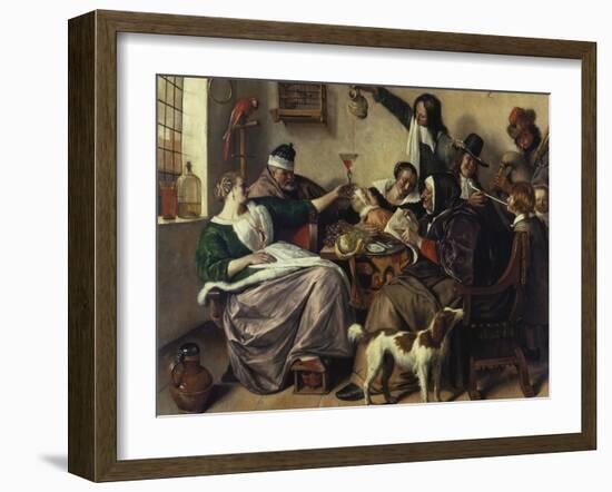 Cheerful Party (The Family of the Painter), about 1657-Jan Havicksz. Steen-Framed Giclee Print