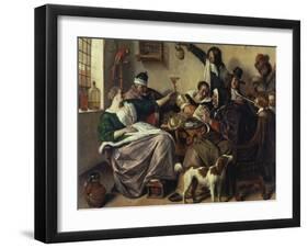 Cheerful Party (The Family of the Painter), about 1657-Jan Havicksz. Steen-Framed Giclee Print