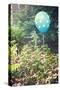 Cheerful Polka Dot Balloon Is an Unexpected Accent in a Flower Garden-pdb1-Stretched Canvas