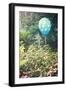 Cheerful Polka Dot Balloon Is an Unexpected Accent in a Flower Garden-pdb1-Framed Photographic Print