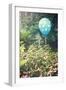 Cheerful Polka Dot Balloon Is an Unexpected Accent in a Flower Garden-pdb1-Framed Photographic Print