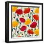 Cheerful Poppies-Carrie Schmitt-Framed Art Print