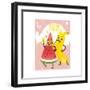 Cheerful Watermelon and Banana at Summer Party-sabelskaya-Framed Art Print