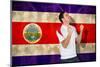 Cheering Football Fan in White against Costa Rica Flag in Grunge Effect-Wavebreak Media Ltd-Mounted Photographic Print