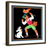 Cheering for the Team - Child Life-Clarence Biers-Framed Giclee Print