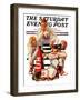 "Cheerleaders after Lost Game," Saturday Evening Post Cover, November 18, 1939-Lonie Bee-Framed Giclee Print