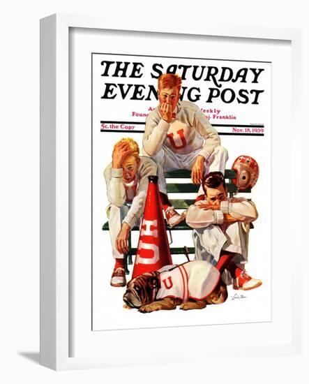 "Cheerleaders after Lost Game," Saturday Evening Post Cover, November 18, 1939-Lonie Bee-Framed Giclee Print