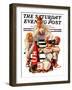 "Cheerleaders after Lost Game," Saturday Evening Post Cover, November 18, 1939-Lonie Bee-Framed Premium Giclee Print