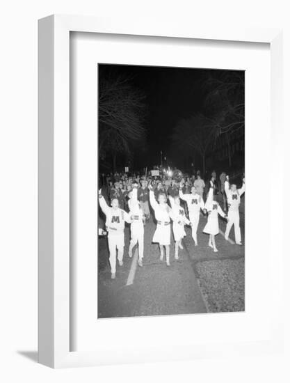 Cheerleaders at the Minnesota- Iowa Game, Minneapolis, Minnesota, November 1960-Francis Miller-Framed Photographic Print