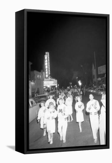 Cheerleaders at the Minnesota- Iowa Game, Minneapolis, Minnesota, November 1960-Francis Miller-Framed Stretched Canvas