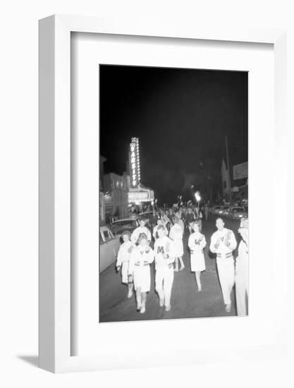 Cheerleaders at the Minnesota- Iowa Game, Minneapolis, Minnesota, November 1960-Francis Miller-Framed Premium Photographic Print