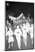 Cheerleaders at the Minnesota- Iowa Game, Minneapolis, Minnesota, November 1960-Francis Miller-Mounted Photographic Print
