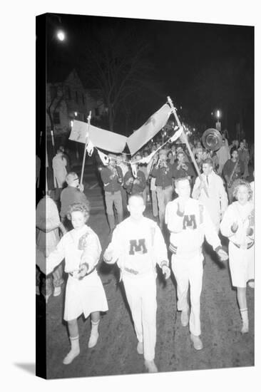 Cheerleaders at the Minnesota- Iowa Game, Minneapolis, Minnesota, November 1960-Francis Miller-Stretched Canvas