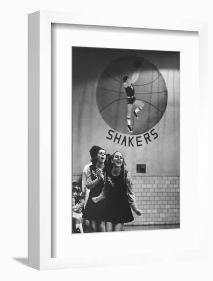 Cheerleaders Cheering for a High School Basketball Game-Grey Villet-Framed Photographic Print
