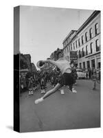 Cheerleaders Parading Prior to a Football Game Between Queens College and the University of Toronto-Lisa Larsen-Stretched Canvas