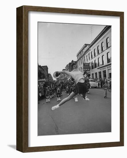 Cheerleaders Parading Prior to a Football Game Between Queens College and the University of Toronto-Lisa Larsen-Framed Photographic Print